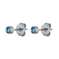 Пусеты Fiore Luna Cubic zirconia Aquamarine, SWE0128 A S